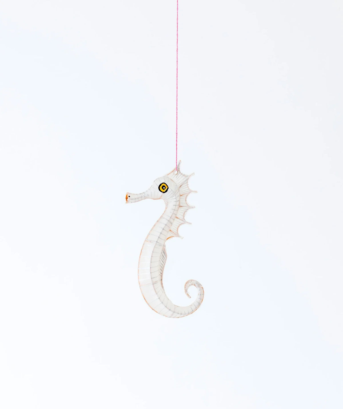 Hanging Hand-Painted Bamboo & Silk Sea Horse