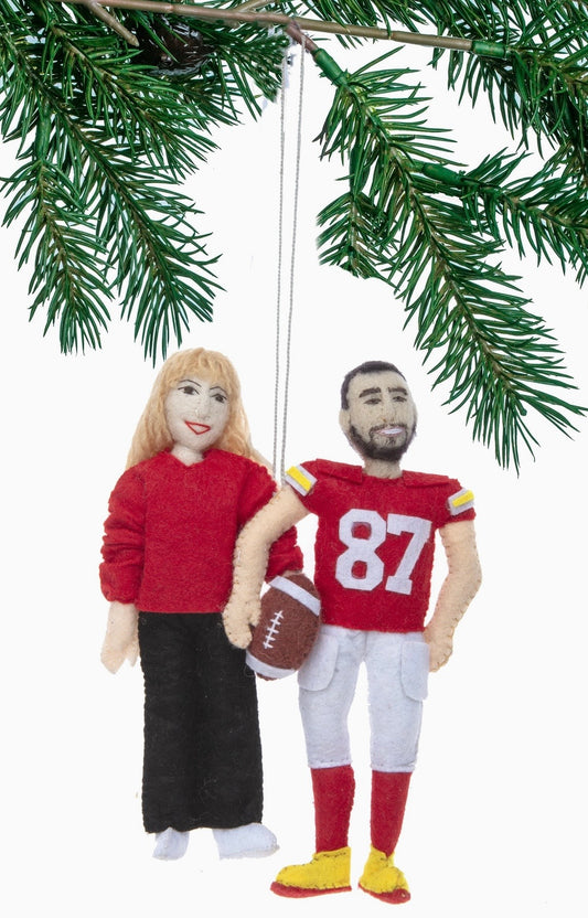 Handmade Travis & Taylor Ornament