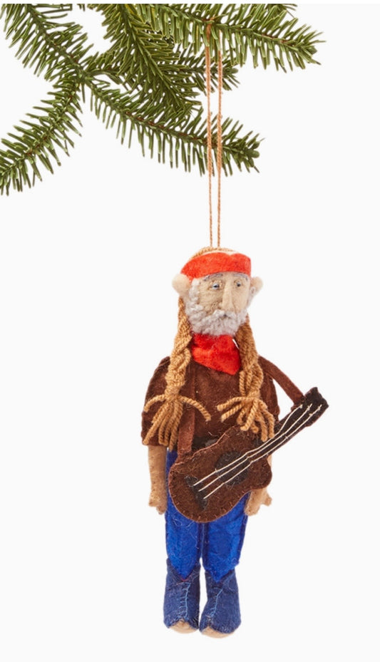 Handmade Willie Nelson Ornament