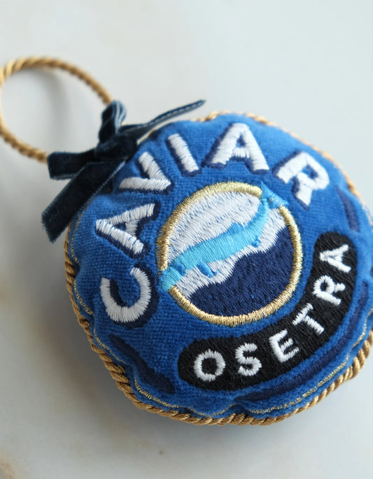 Embroidered Velvet Caviar Ornament