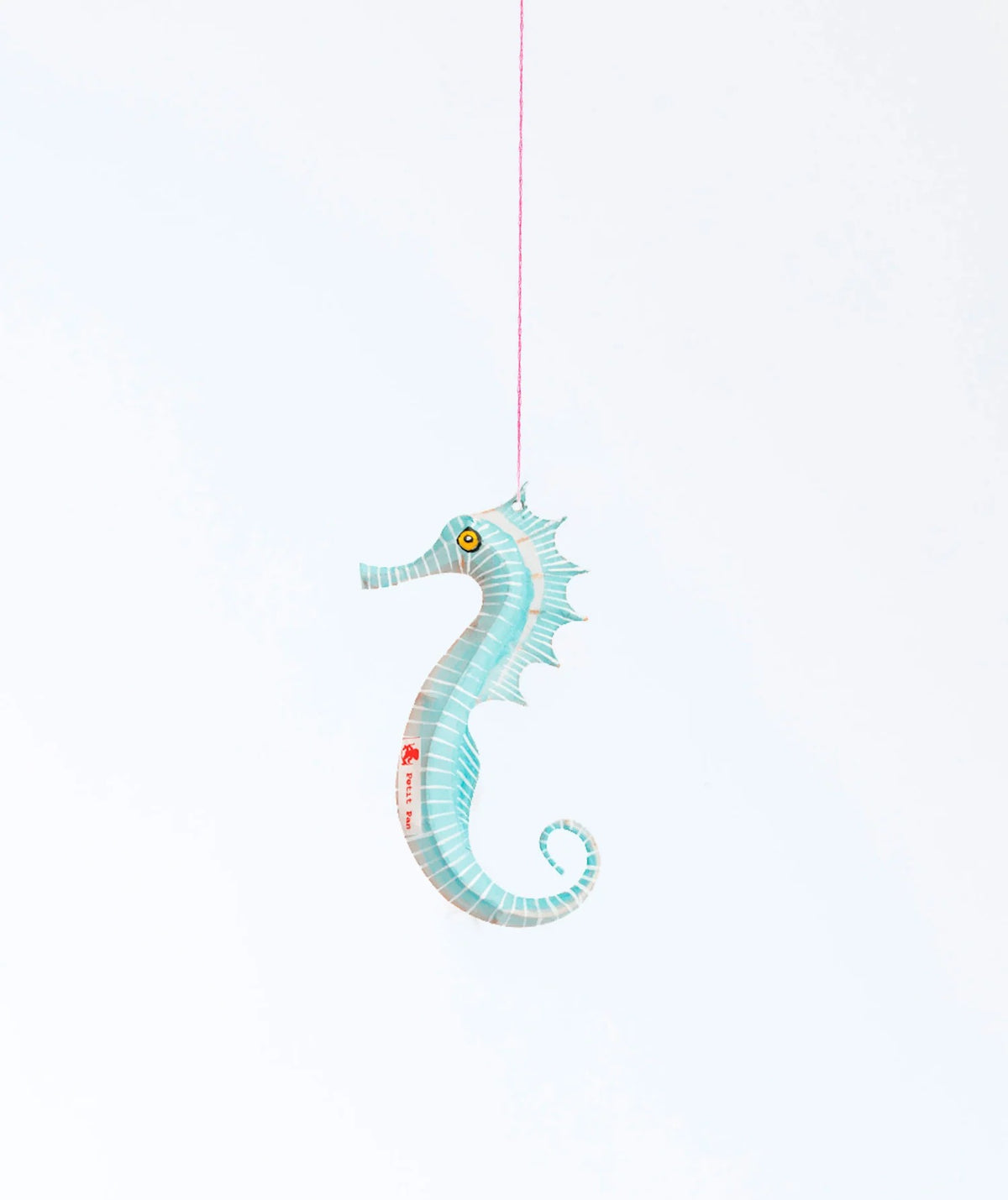 Hanging Hand-Painted Bamboo & Silk Sea Horse