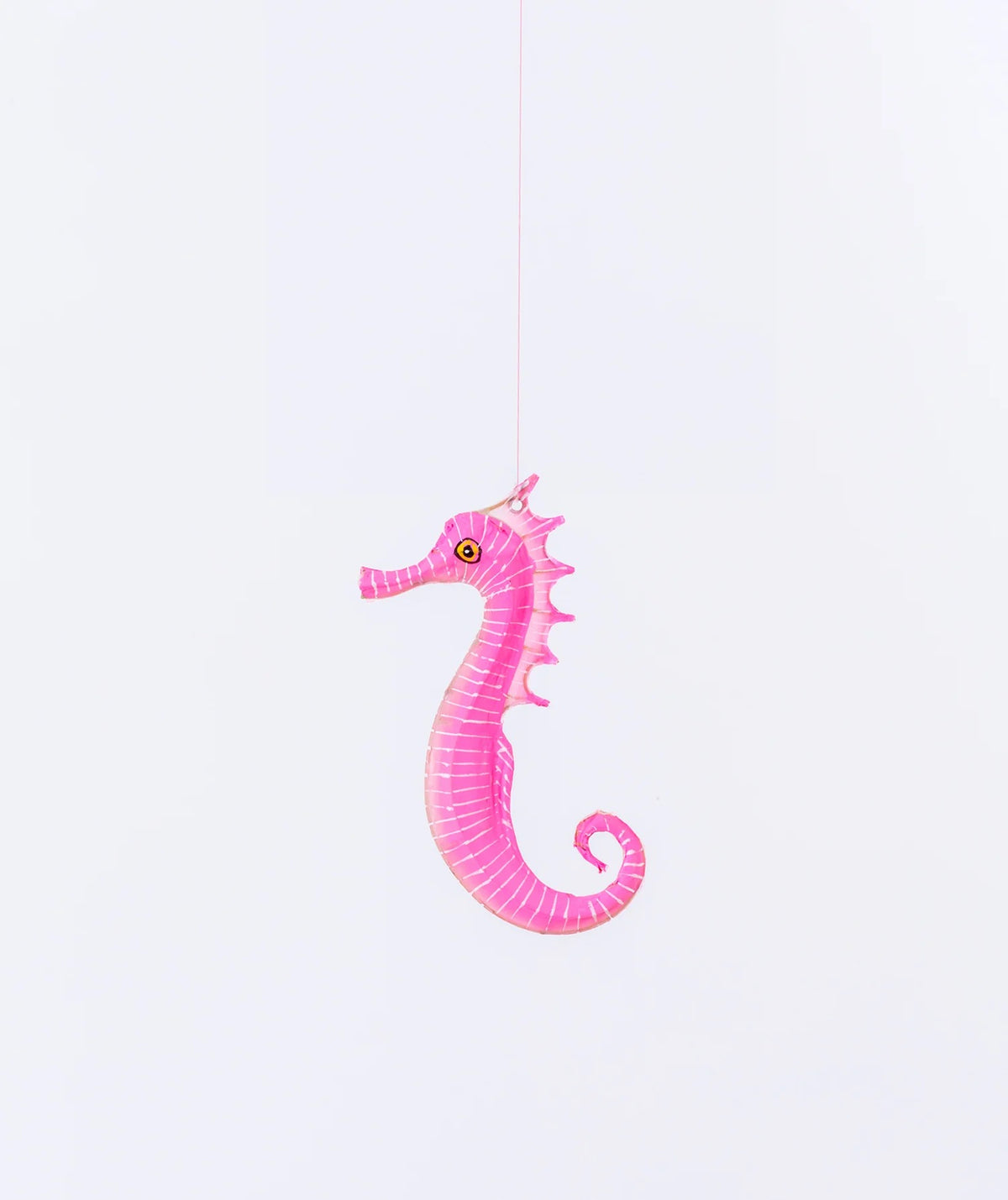 Hanging Hand-Painted Bamboo & Silk Sea Horse