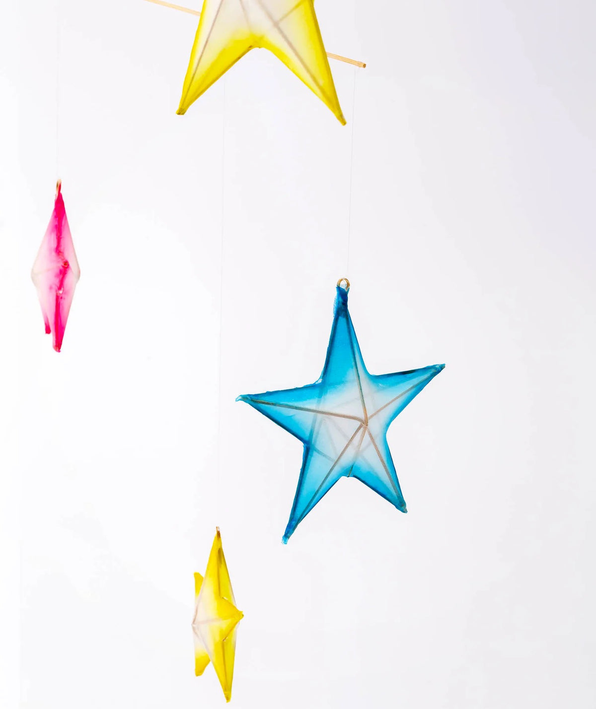 Hand-painted Silk & Bamboo Star Mobile