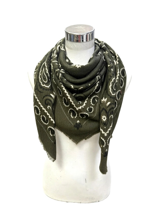 Oversized Bandana Scarf in Olive